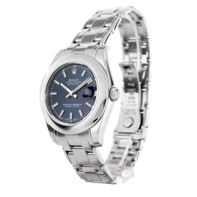 AAA Blue Baton Dial Women 31MM Replica Rolex Datejust Special Edition 81209-31 MM