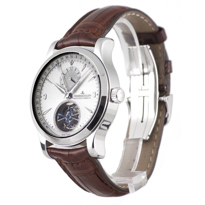 AAA Silver Quarter Arabic Dial Replica Jaeger-LeCoultre Master Tourbillon 1658420-41 MM