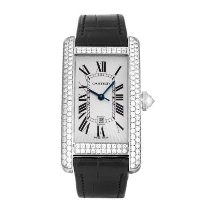 AAA Silver Roman Numeral Dial Replica Cartier Tank Americaine WB710002-23 MM