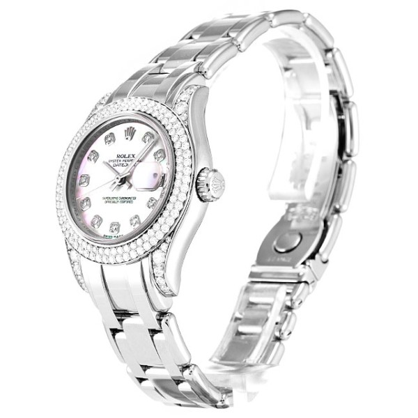 UK Best Mother of Pearl Pink - Diamond Dial Replica Rolex Pearlmaster 80359-29 MM