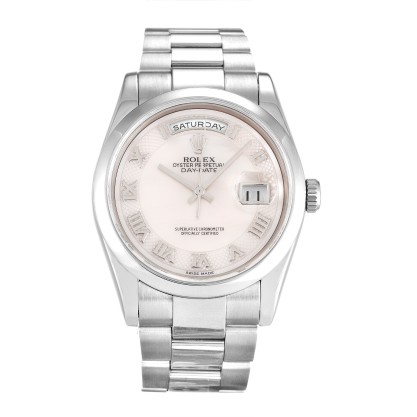 UK Best Mother of Pearl - White Roman Numeral Dial Replica Rolex Day-Date 118209-36 MM