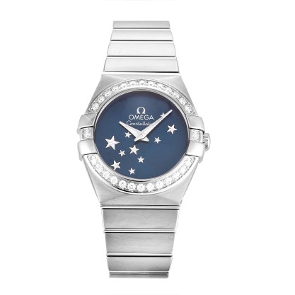 AAA Blue Dial Replica Omega Constellation Ladies 123.15.24.60.03.001-24 MM
