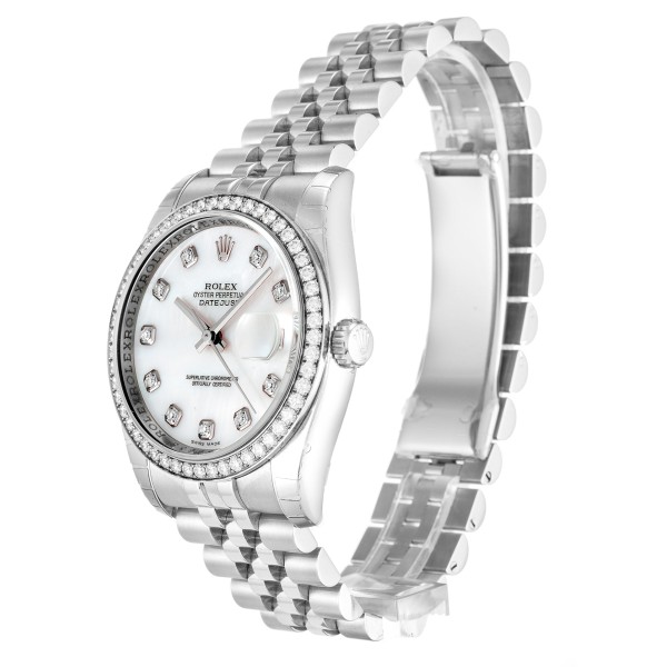 AAA Mother of Pearl - White Diamond Dial Replica Rolex Datejust 116244-36 MM