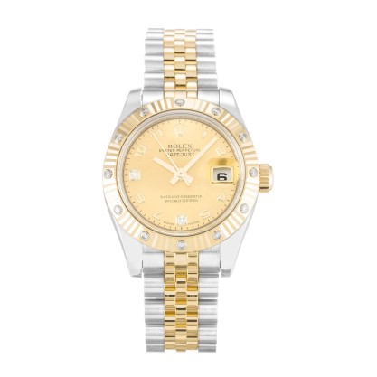 AAA Mother of Pearl - Champagne Diamond Dial Replica Rolex Datejust Lady 179313-26 MM