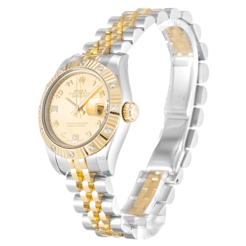 AAA Mother of Pearl - Champagne Diamond Dial Replica Rolex Datejust Lady 179313-26 MM