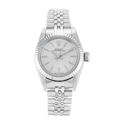 AAA Silver Baton Dial Replica Rolex Lady Oyster Perpetual 67194-24 MM
