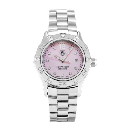 AAA Mother of Pearl Pink - Diamond Dial Replica Tag Heuer Aquaracer WAF141H.BA0824-27 MM