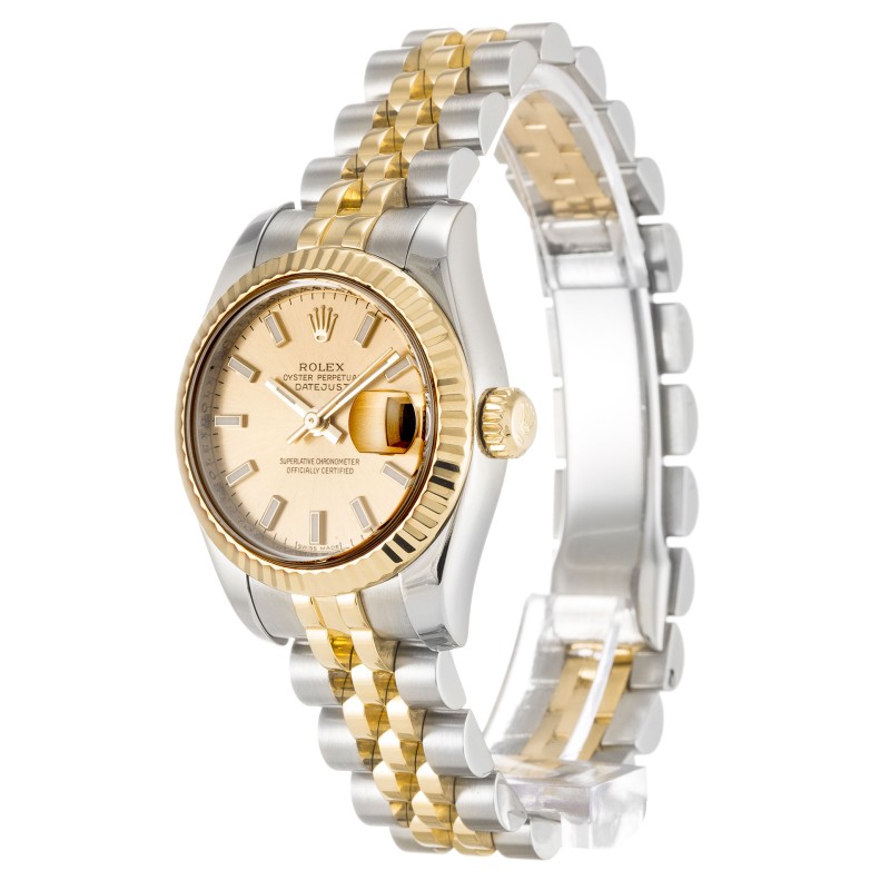 AAA Champagne Baton Dial Replica Rolex Datejust Lady 179173-26 MM