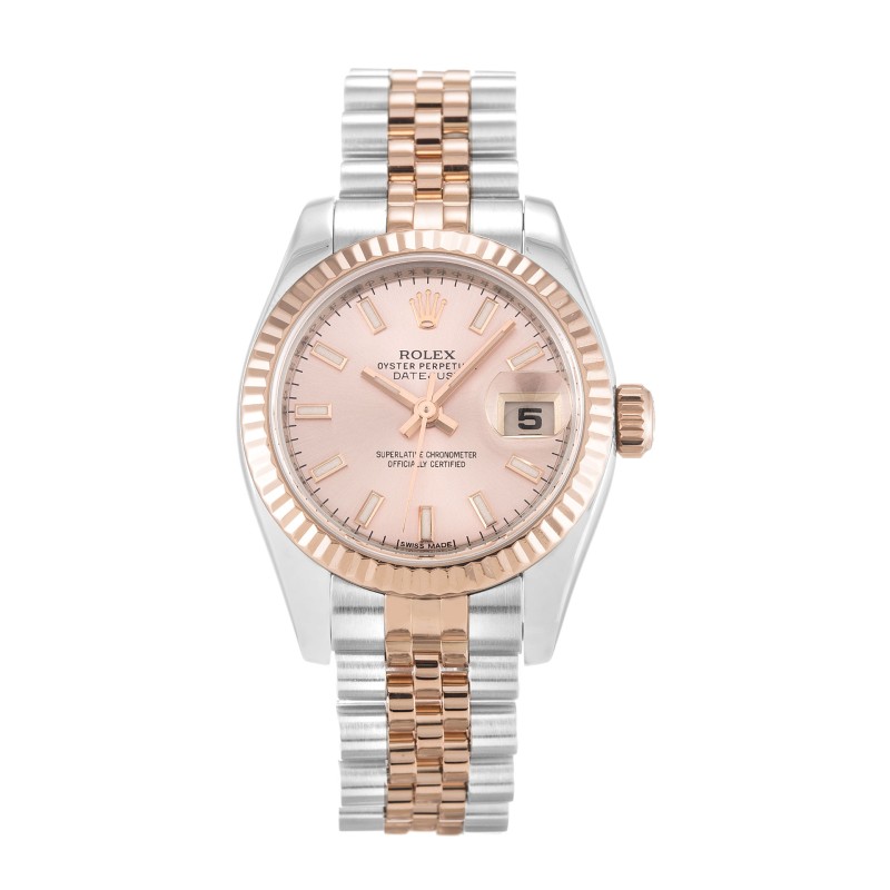 AAA Rose Baton Dial Replica Rolex Datejust Lady 179171-26 MM