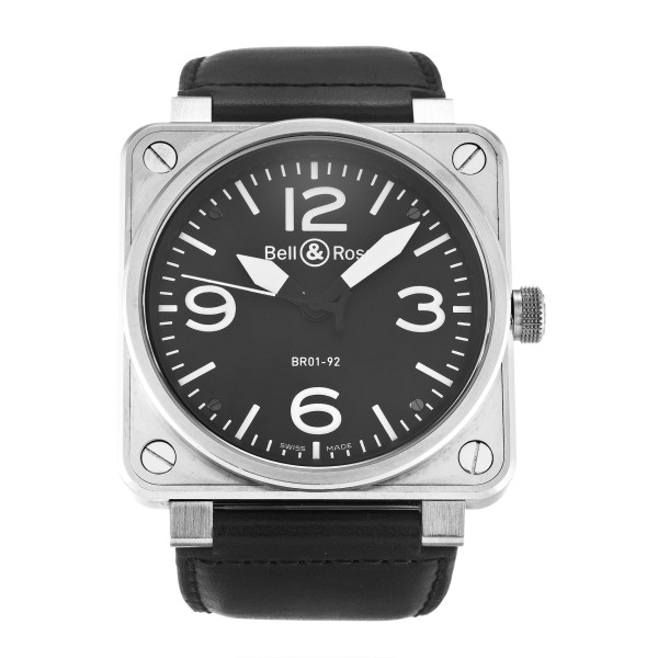 AAA Black Quarter Arabic Dial Bell and Ross Replica BR01-92 Steel-46 MM