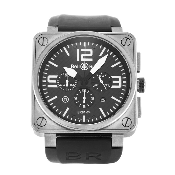 AAA Black Quarter Arabic Dial Bell and Ross Replica BR01-94 Chronograph Titanium-46 MM