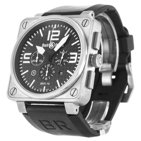 AAA Black Quarter Arabic Dial Bell and Ross Replica BR01-94 Chronograph Titanium-46 MM