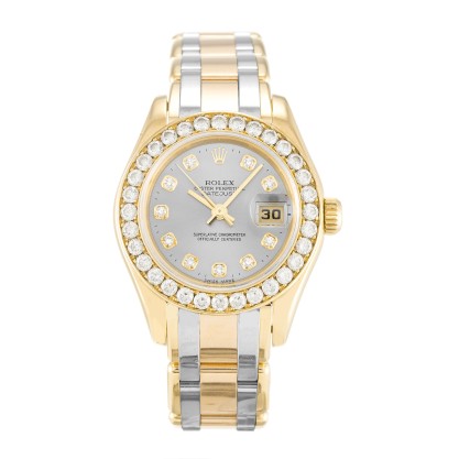 AAA Champagne Diamond Dial 29 MM Replica Rolex Pearlmaster 80298-29 MM