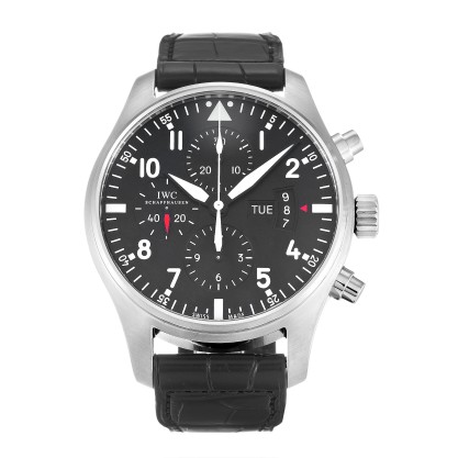 UK Best Black Arabic Dial Replica IWC Pilots Chrono IW377701-43 MM