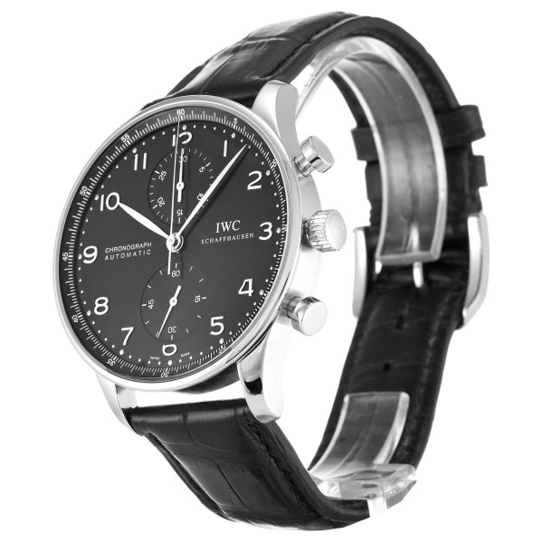 AAA Black Arabic Dial Replica IWC Portuguese Chrono IW371438-40.9 MM