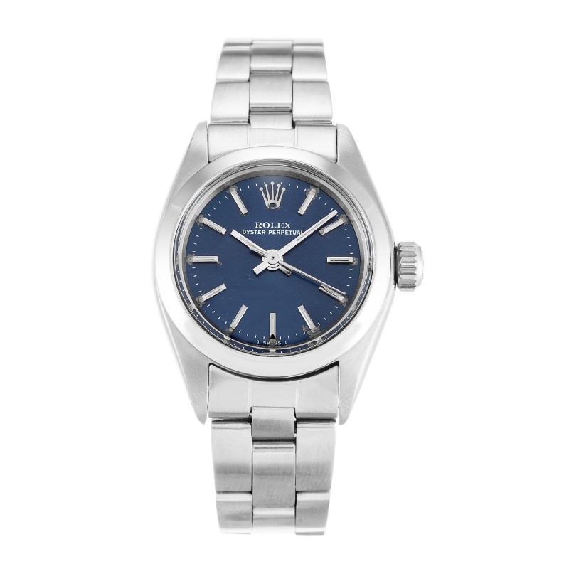 AAA Blue Baton Dial Replica Rolex Lady Oyster Perpetual 6718-26 MM