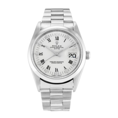 AAA White Roman Numeral Dial Replica Rolex Oyster Perpetual Date 15200-34 MM