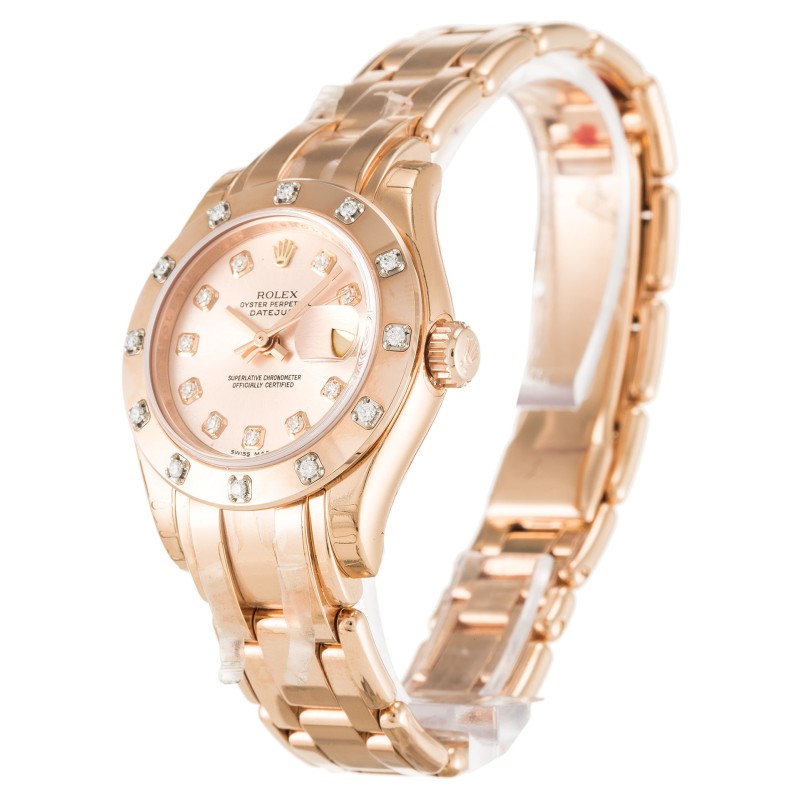 AAA Rose Diamond Dial Replica Rolex Pearlmaster 80315-29 MM