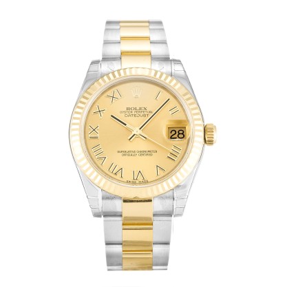 Best UK Champagne Roman Numeral Dial Replica Rolex Datejust Lady 178273-31 MM