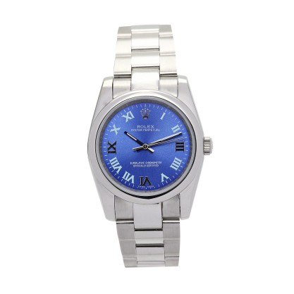 AAA Blue Roman Numeral Dial Replica Rolex Lady Oyster Perpetual 177200-31 MM
