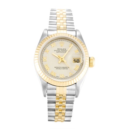 AAA Ivory Pyramid Roman Numeral Dial Replica Rolex Datejust Lady 69173-26 MM