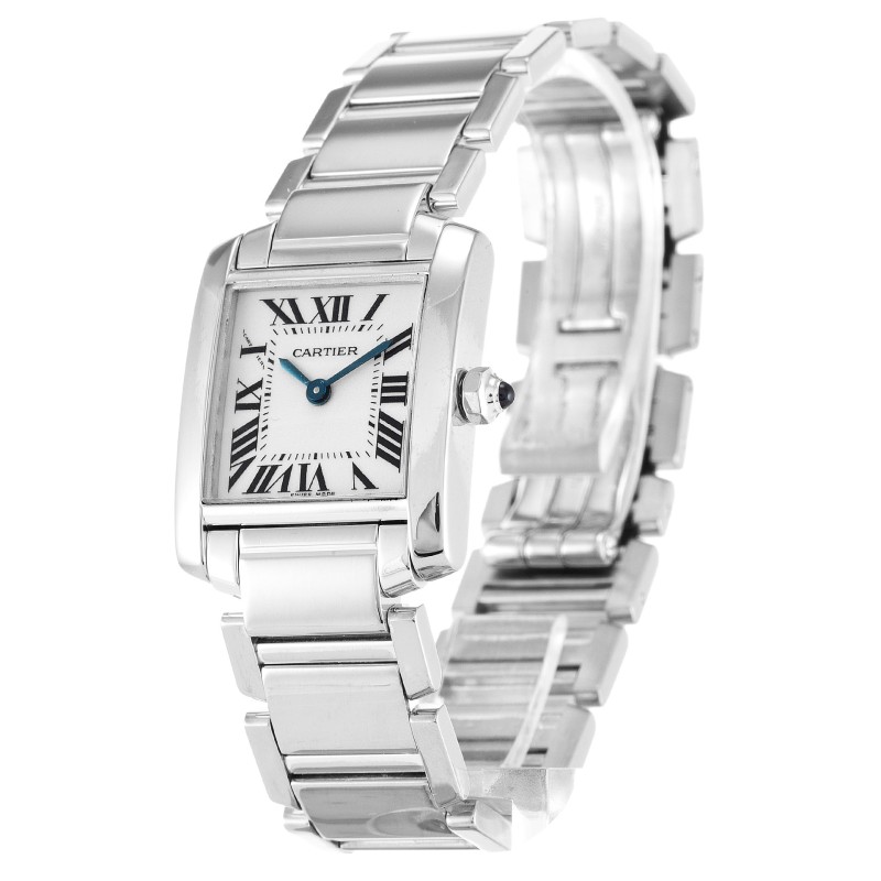 UK Best Silver Roman Numeral Dial Replica Cartier Tank Francaise W50012S3-25 MM