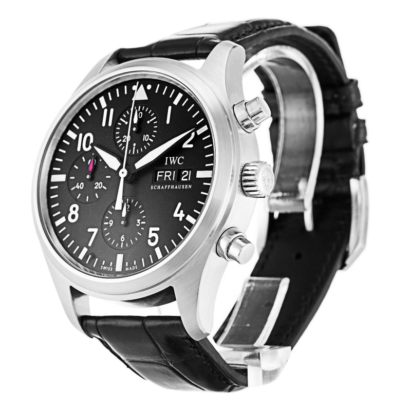 AAA Black Arabic Dial Replica IWC Pilots Chrono IW371701-42 MM