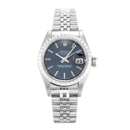 AAA Blue Baton DIal Replica Rolex Lady Oyster Perpetual 79240-25 MM
