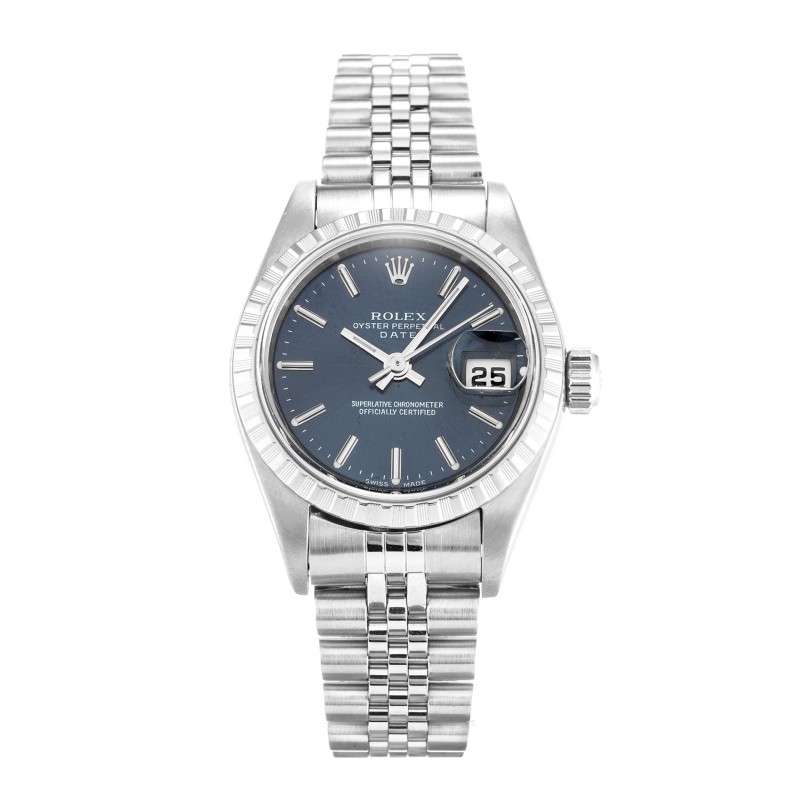 AAA Blue Baton DIal Replica Rolex Lady Oyster Perpetual 79240-25 MM