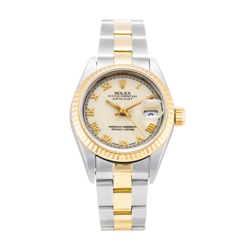 AAA Rolex Ivory Roman Numeral Dial Replica Datejust Lady 69173-26 MM