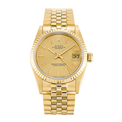 AAA Champagne Baton Dial Replica Rolex Mid-Size Datejust 68278-31 MM