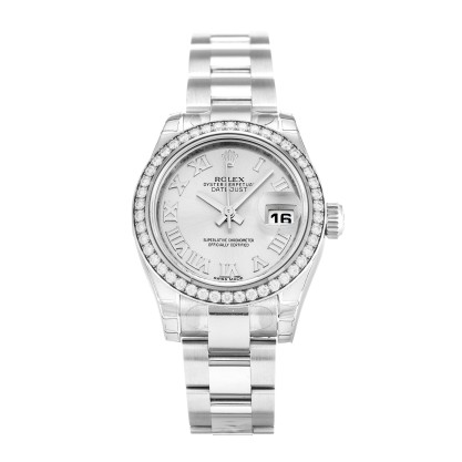 AAA Silver Roman Numeral Dial Replica Rolex Datejust Lady 179384-26 MM