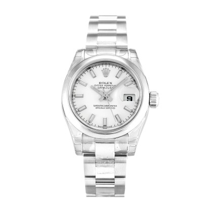 AAA White Baton Dial Replica Rolex Datejust Lady 179160-26 MM