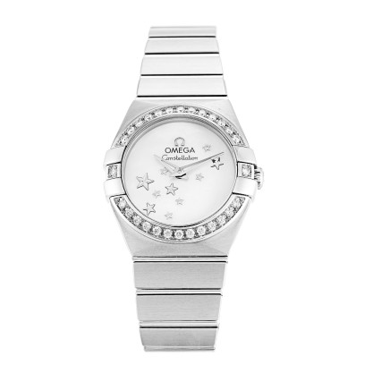 AAA Mother of Pearl - White Dial 24 MM Replica Omega Constellation Ladies 123.15.24.60.05.003-24 MM