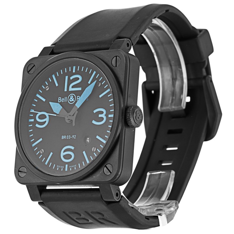 AAA Black & Blue Dial Bell and Ross Replica BR03-92 Carbon-42 MM