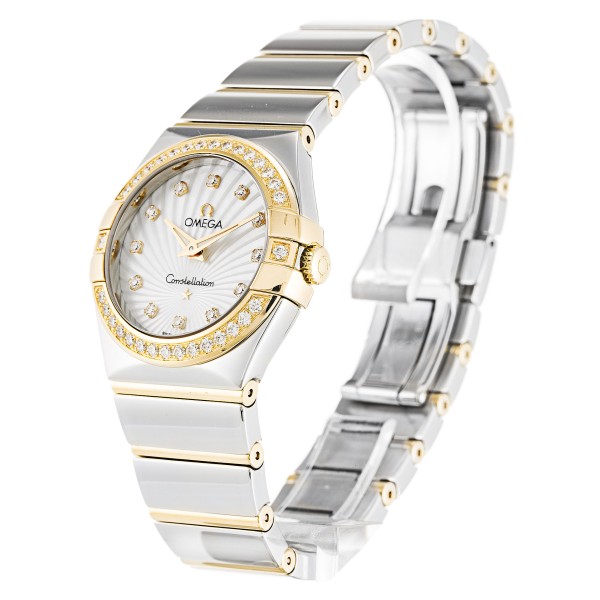 AAA Mother of Pearl - White Diamondd Dial Replica Omega Constellation Ladies 123.25.27.60.55.008-27 MM