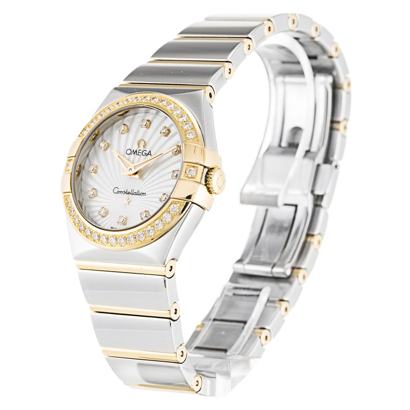 AAA Mother of Pearl - White Diamondd Dial Replica Omega Constellation Ladies 123.25.27.60.55.008-27 MM