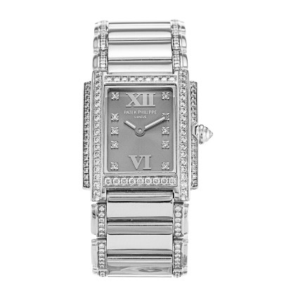 AAA Grey Diamond Dial Replica Patek Philippe Twenty-4 4908/310G-22.8 MM