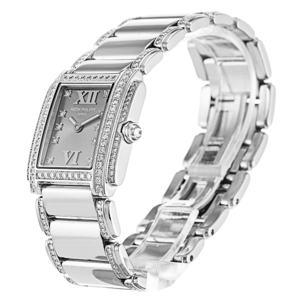 AAA Grey Diamond Dial Replica Patek Philippe Twenty-4 4908/310G-22.8 MM