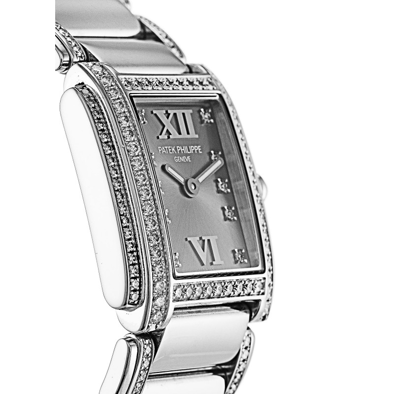 AAA Grey Diamond Dial Replica Patek Philippe Twenty-4 4908/310G-22.8 MM