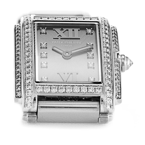 AAA Grey Diamond Dial Replica Patek Philippe Twenty-4 4908/310G-22.8 MM