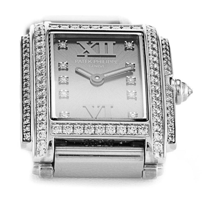 AAA Grey Diamond Dial Replica Patek Philippe Twenty-4 4908/310G-22.8 MM