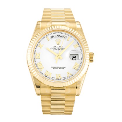 AAA White Roman Numeral Dial Replica Rolex Day-Date 118238-36 MM